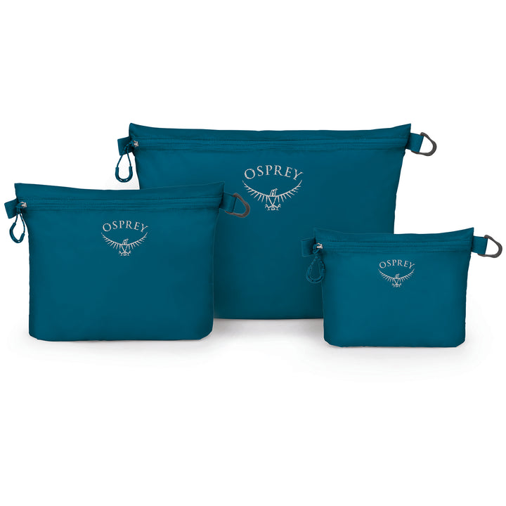 Osprey Ultralight Zipper Sack Set Travel Kit Waterfront Blue