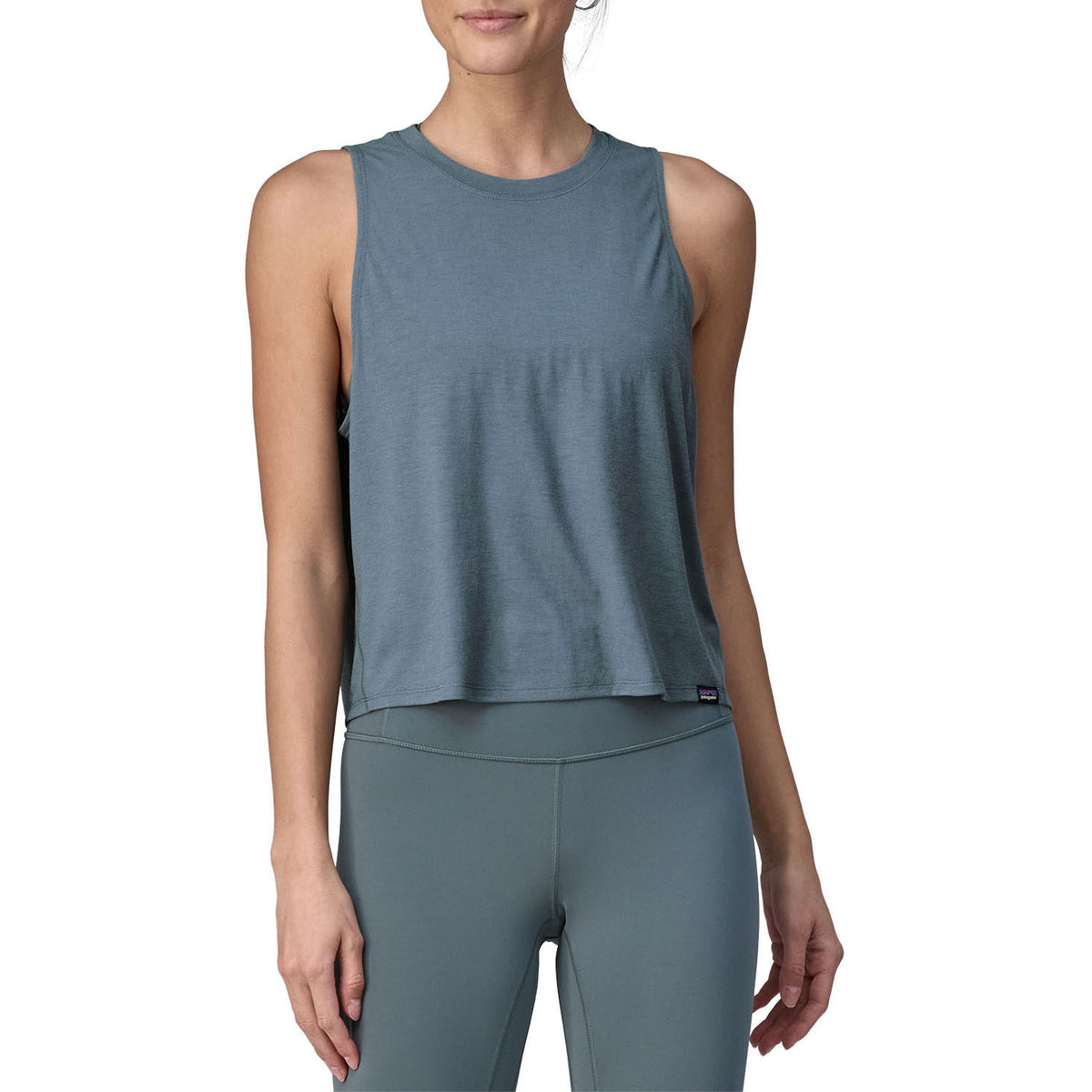 Patagonia Cap Cool Trail Cropped Tank Top - Women's Utility Blue