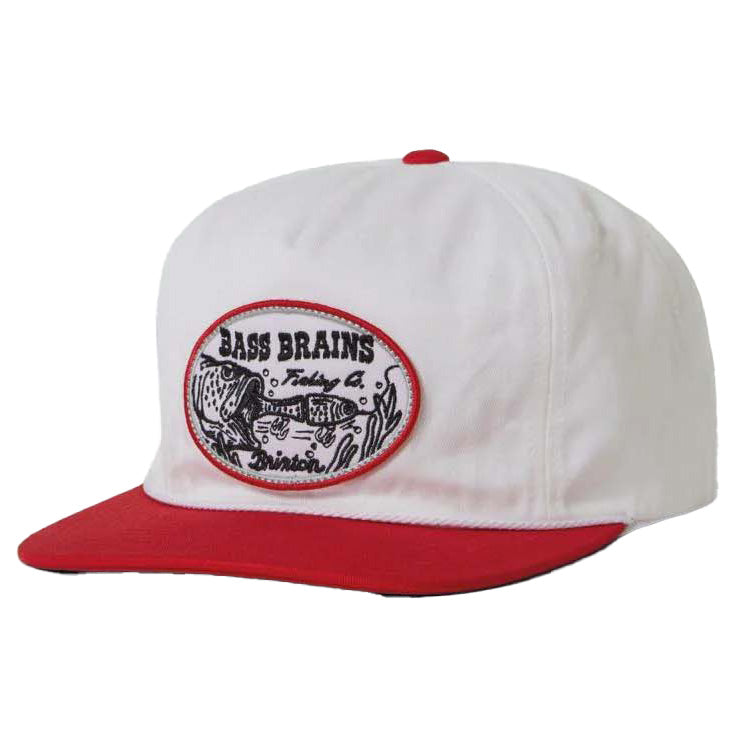 Brixton Bass Brains Swim HP Snapback Hat White/Red