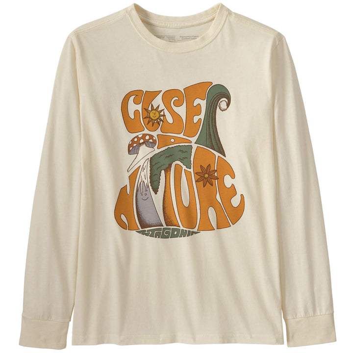 Patagonia Regenerative Long-Sleeve Organic Cotton Graphic T-Shirt - Kids' Closer To Nature/Undyed Natural