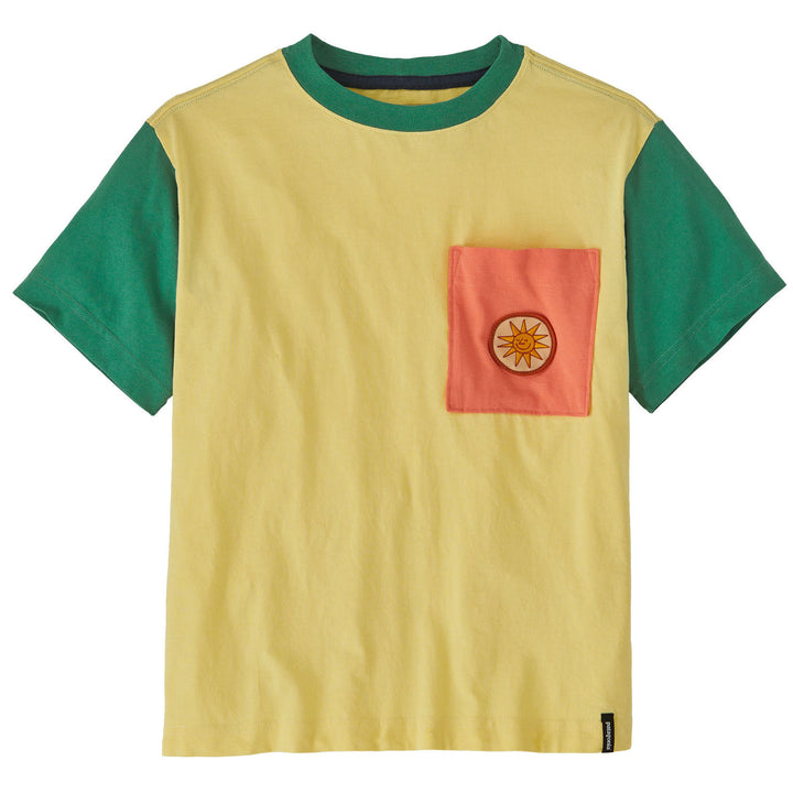 Patagonia Pocket T-Shirt - Kids' Early Riser Sun Patch/Milled Yellow