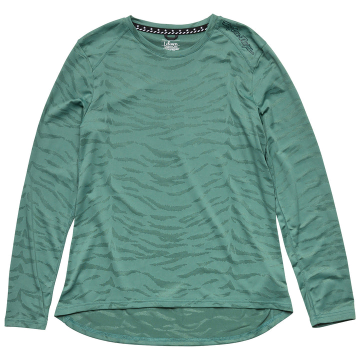 Troy Lee Designs Lilium Long-Sleeve Jersey - Women's Tiger Jacquard Steel Green