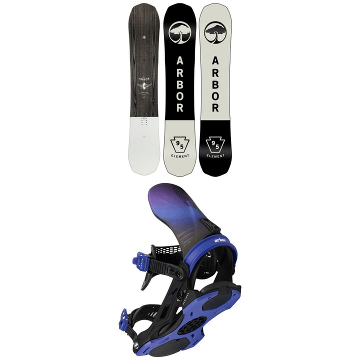 Arbor Element Camber Snowboard + Hemlock Snowboard Bindings 2024