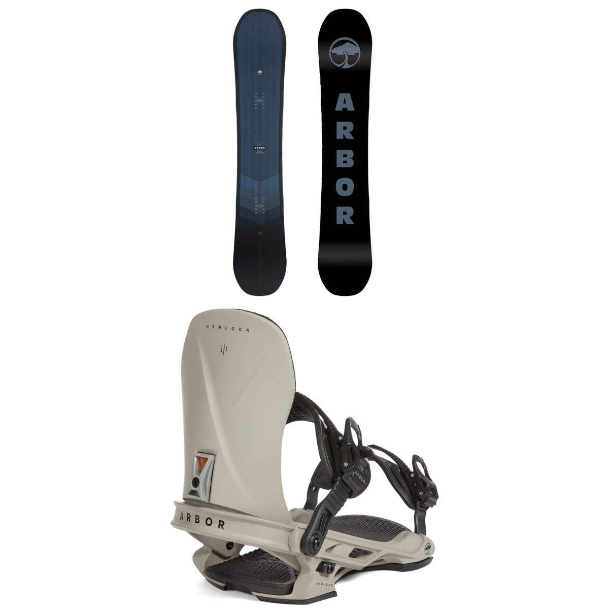 Arbor Foundation Snowboard + Hemlock LTD Snowboard Bindings 2024