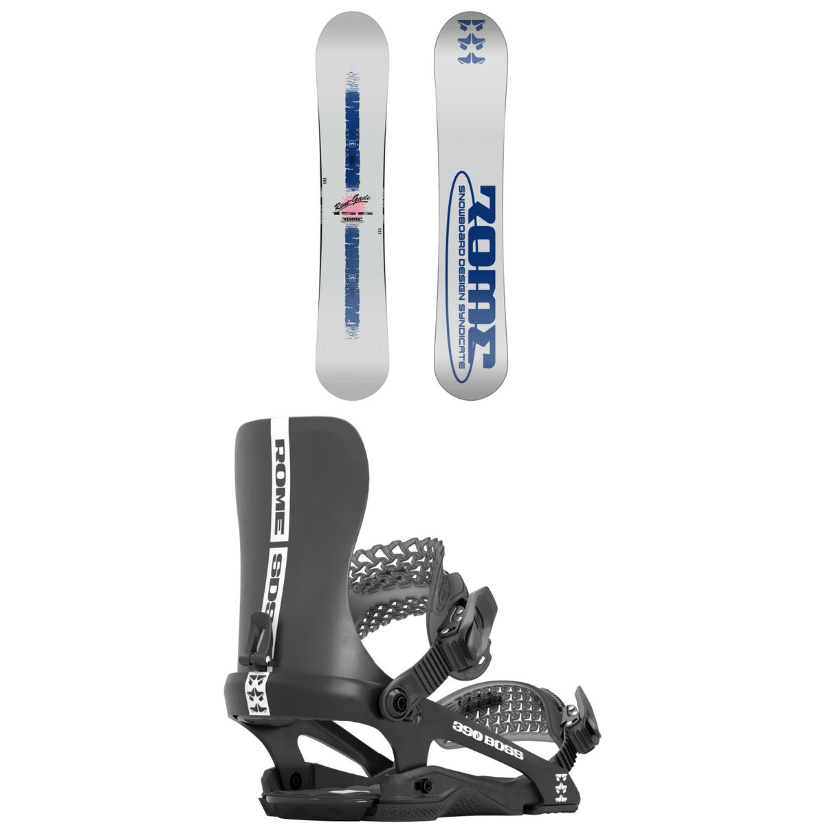 Rome Rene-Gade Snowboard + 390 Boss Snowboard Bindings 2024