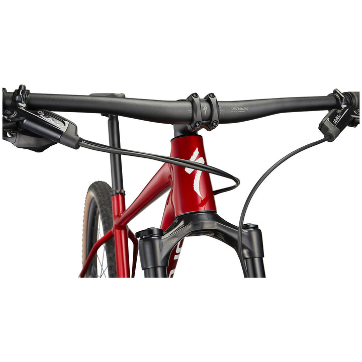 Specialized Chisel Comp Complete Mountain Bike 2024 Gloss Red Tint Fade Over Brushed Silver/Tarmac Black/White w/Gold Pearl