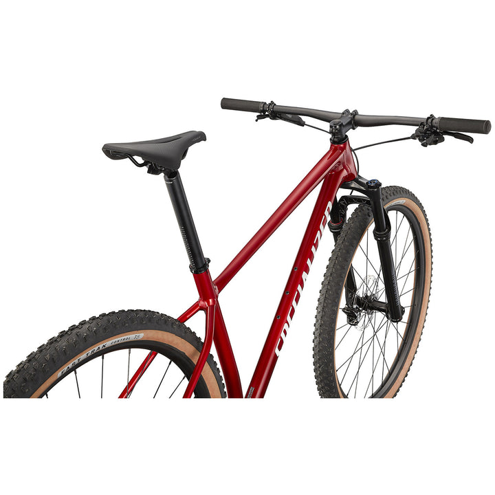 Specialized Chisel Comp Complete Mountain Bike 2024 Gloss Red Tint Fade Over Brushed Silver/Tarmac Black/White w/Gold Pearl