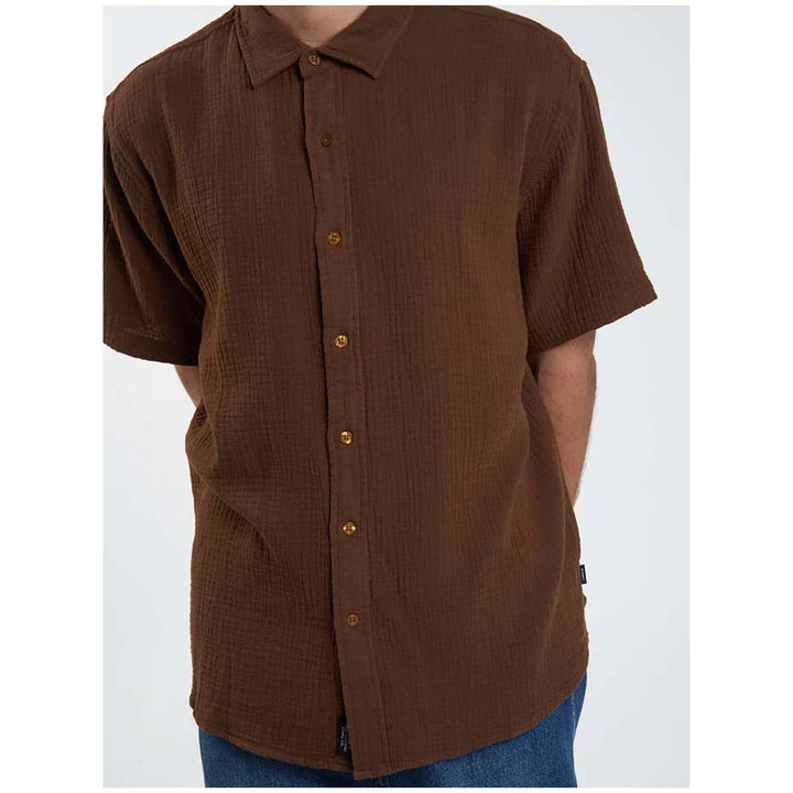 Thrills Minimal Thrills Seersucker Short-Sleeve Shirt - Men's Chestnut