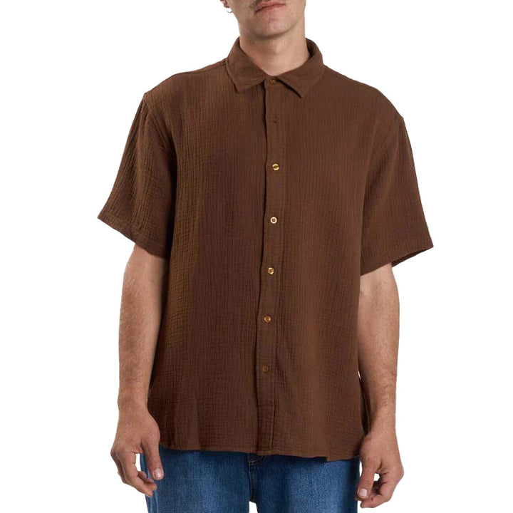 Thrills Minimal Thrills Seersucker Short-Sleeve Shirt - Men's Chestnut
