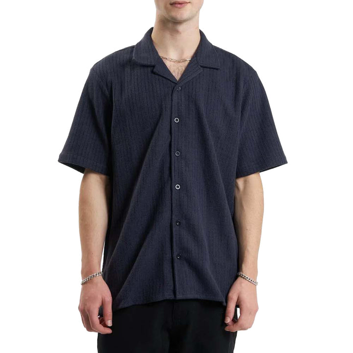 Thrills Though Shall Not Bowling Shirt - Men's Midnight Navy