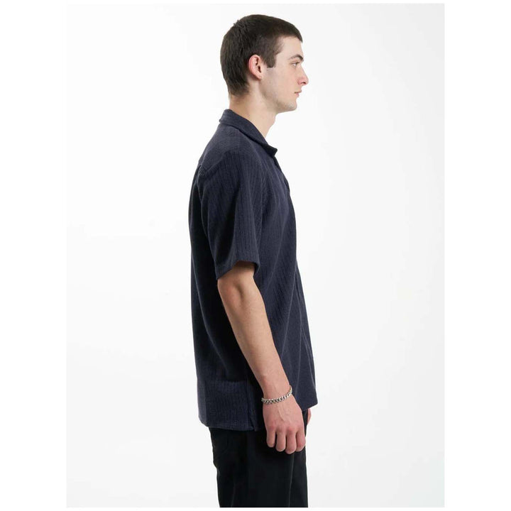 Thrills Though Shall Not Bowling Shirt - Men's Midnight Navy