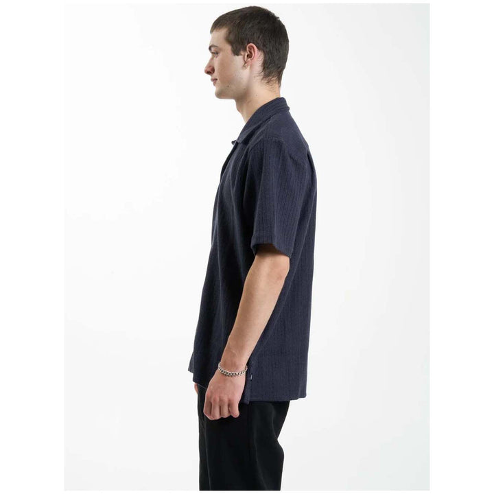 Thrills Though Shall Not Bowling Shirt - Men's Midnight Navy