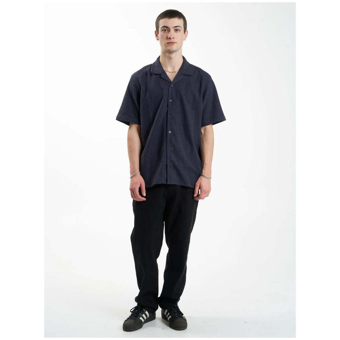 Thrills Though Shall Not Bowling Shirt - Men's Midnight Navy