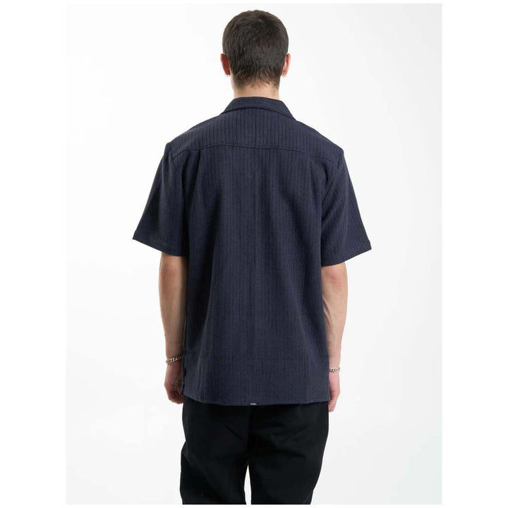 Thrills Though Shall Not Bowling Shirt - Men's Midnight Navy