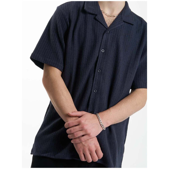 Thrills Though Shall Not Bowling Shirt - Men's Midnight Navy