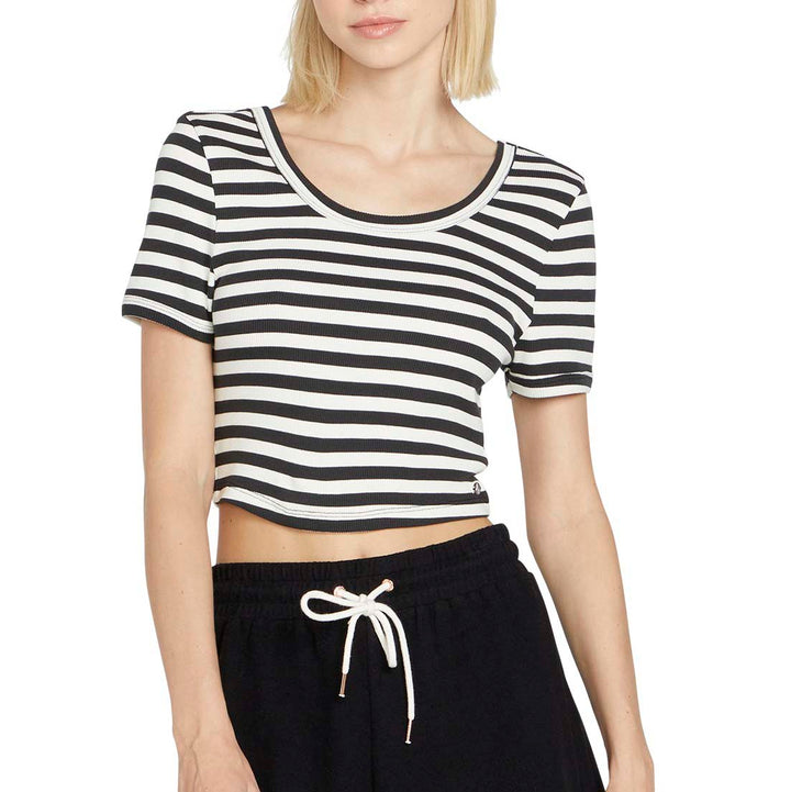 Volcom Lil Knit Ringer Top - Women's Black White