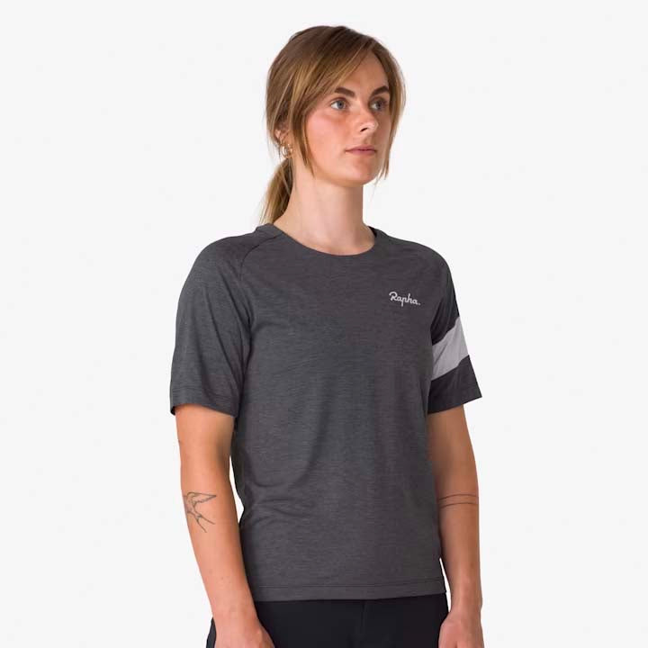 Rapha Trail Technical T-Shirt - Women's Dark Grey/Light Grey