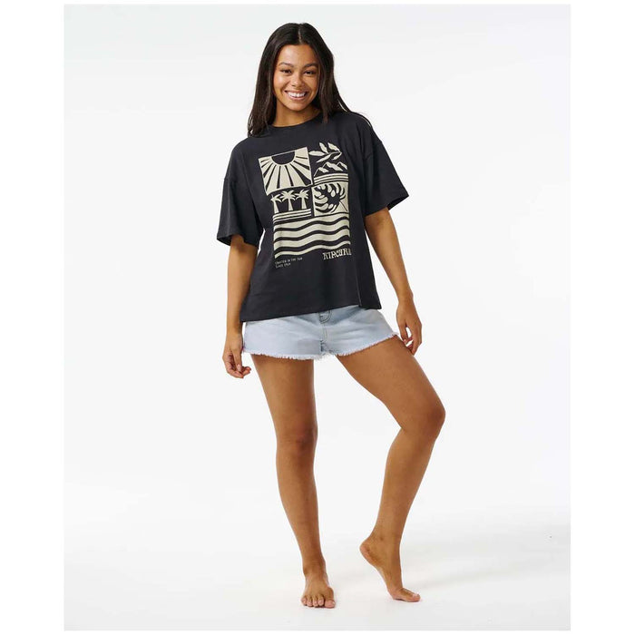 Rip Curl Santorini Sun Heritage T-Shirt - Women's Washed Black
