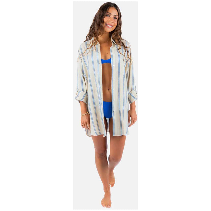 Rip Curl Premium Surf Holiday Stripe Shirt - Women's Blue