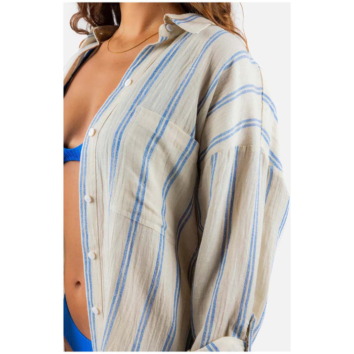 Rip Curl Premium Surf Holiday Stripe Shirt - Women's Blue