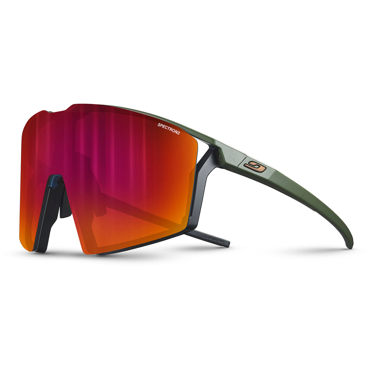 Julbo Edge Sunglasses Matte Army Green/Black Spectron 3 + Spectron 0