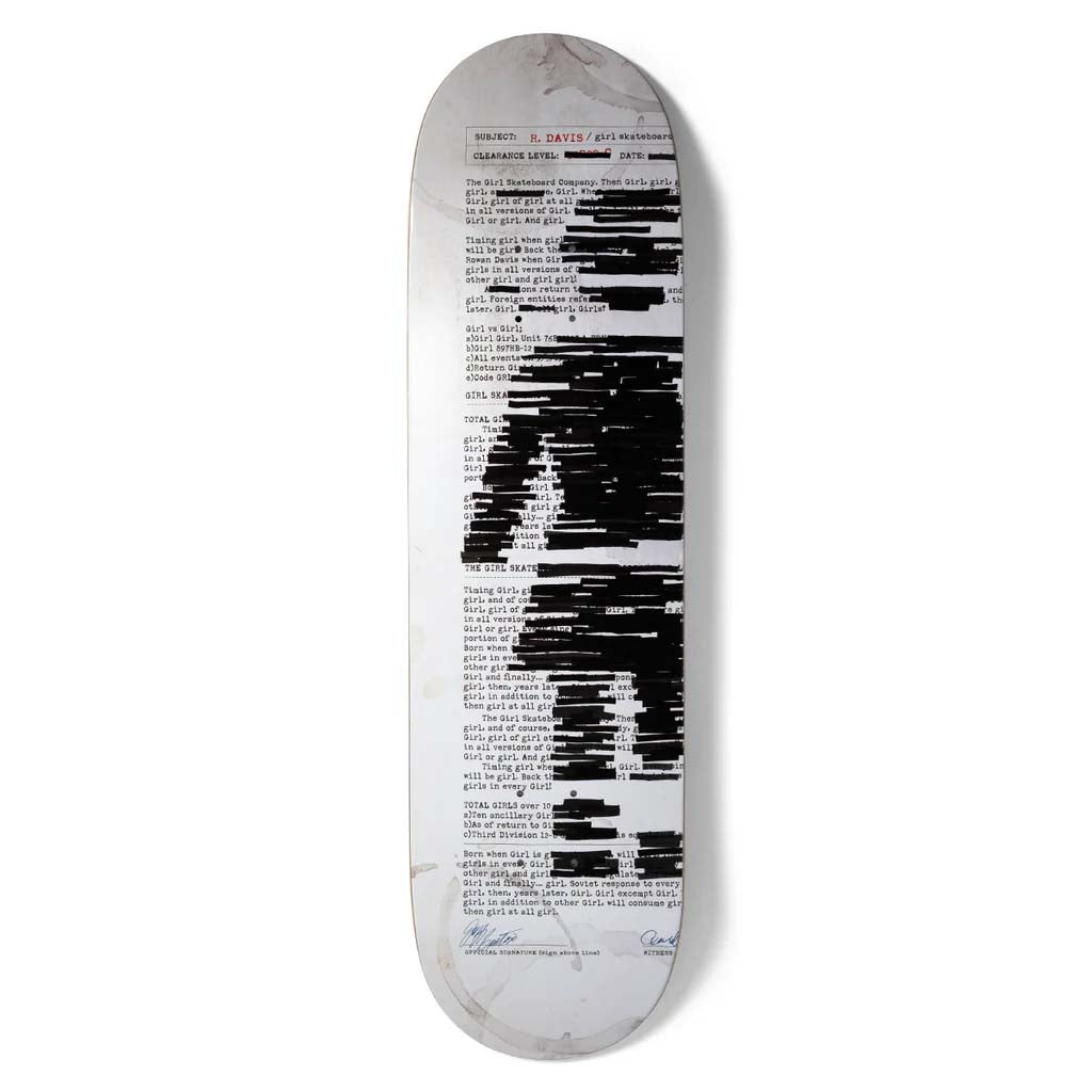 Girl Davis Redacted 8.25 Skateboard Deck