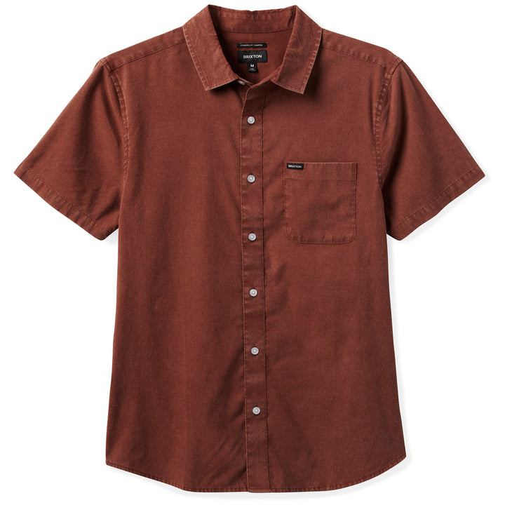 Brixton Charter Sol Wash Short-Sleeve Shirt - Men's Sepia Sol Wash