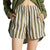 Brixton Mykonos Stripe Boxer Shorts - Women's Military Olive