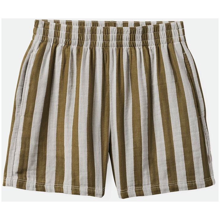 Brixton Mykonos Stripe Boxer Shorts - Women's Military Olive