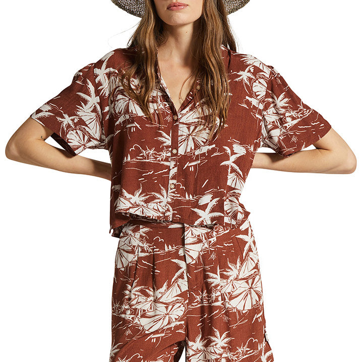 Brixton Riviera Short-Sleeve Woven Shirt - Women's Sepia