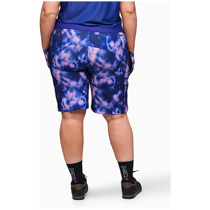 Shredly Limitless 11" Stretch Waistband High-Rise Shorts - Women's Midnight Tie Dye