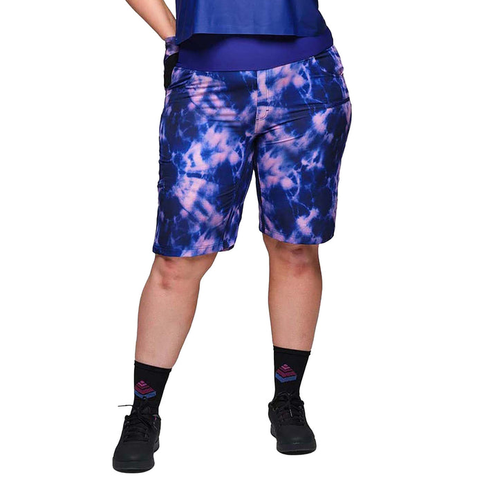 Shredly Limitless 11" Stretch Waistband High-Rise Shorts - Women's Midnight Tie Dye