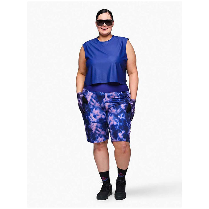 Shredly Limitless 11" Stretch Waistband High-Rise Shorts - Women's Midnight Tie Dye