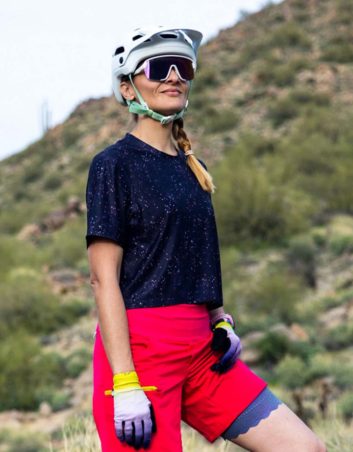 Shredly Beyond Tech Boxy Tee - Women's Galaxy Splatter