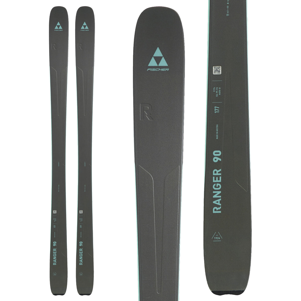 Fischer Ranger 90 Skis 2024 Gray/Celeste Green