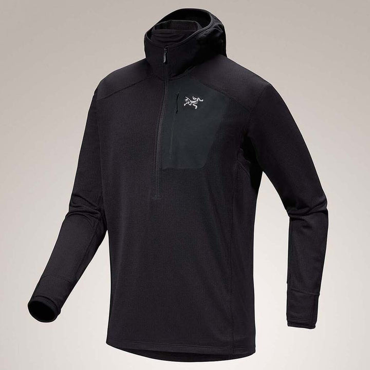 Arc'teryx Delta 1/2 Zip Hoodie - Men's Black