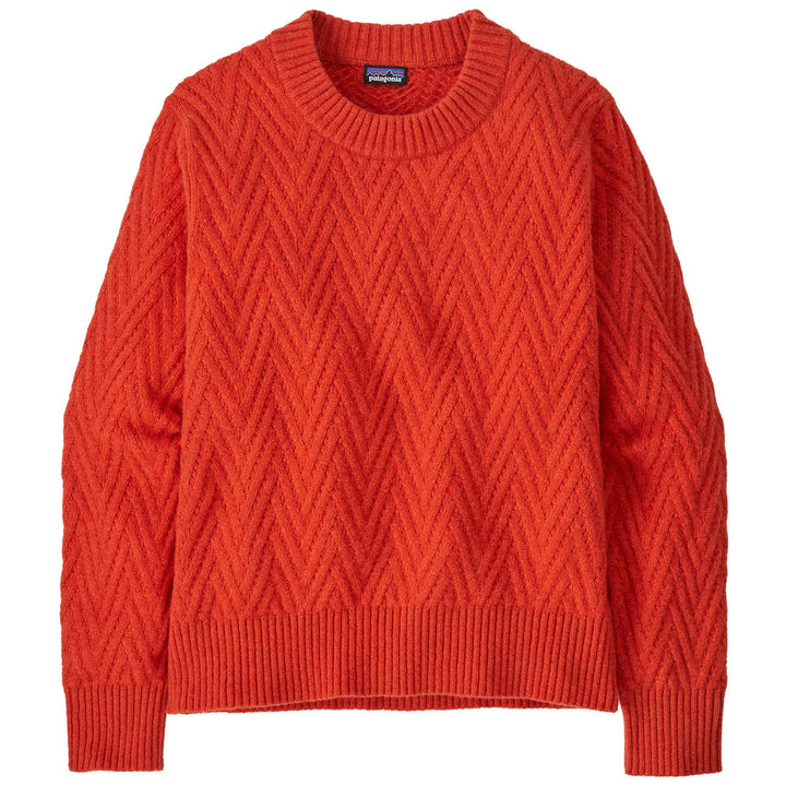 Patagonia Recycled Wool Crewneck Sweater - Women's Chevron Cable: Madder Red