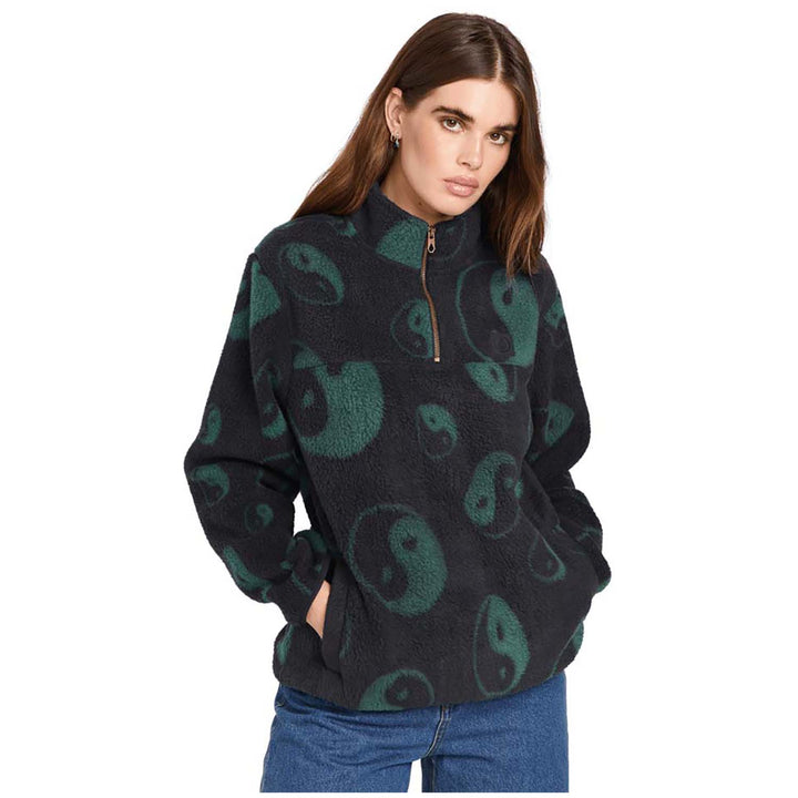 Volcom Pheelin It Mock Neck Fleece - Women's Black Combo