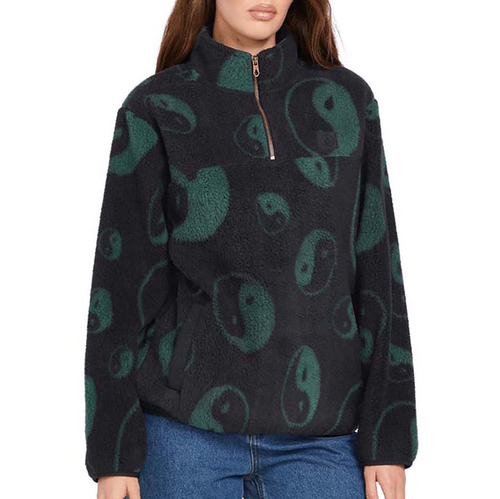 Volcom Pheelin It Mock Neck Fleece - Women's Black Combo