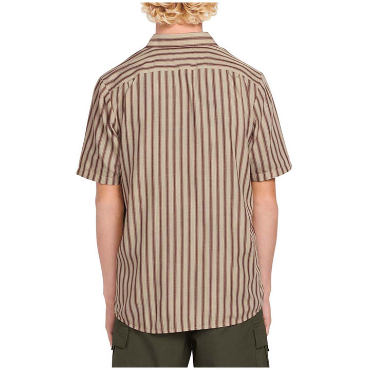 Volcom Arvostripe Woven Short-Sleeve Shirt - Men's Light Khaki