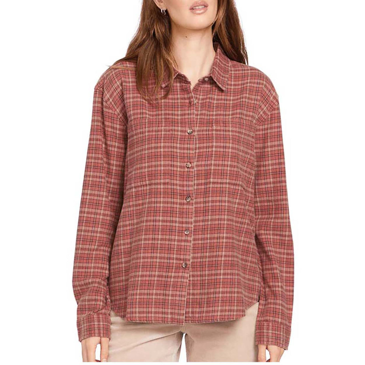 Volcom Plaid To Meet U 2 Long-Sleeve Shirt - Women's Chestnut Brown