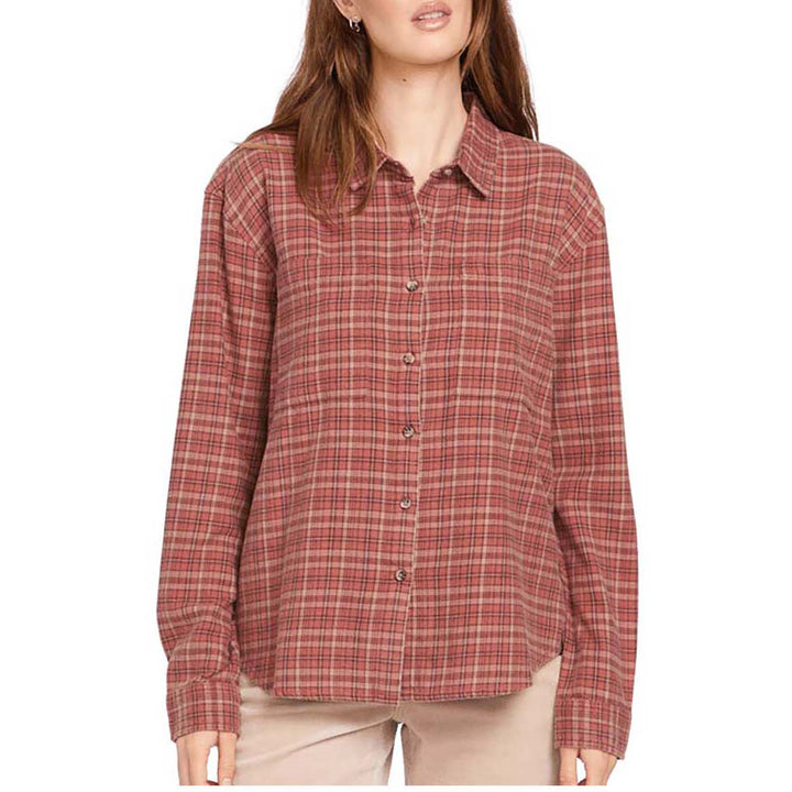 Volcom Plaid To Meet U 2 Long-Sleeve Shirt - Women's Chestnut Brown