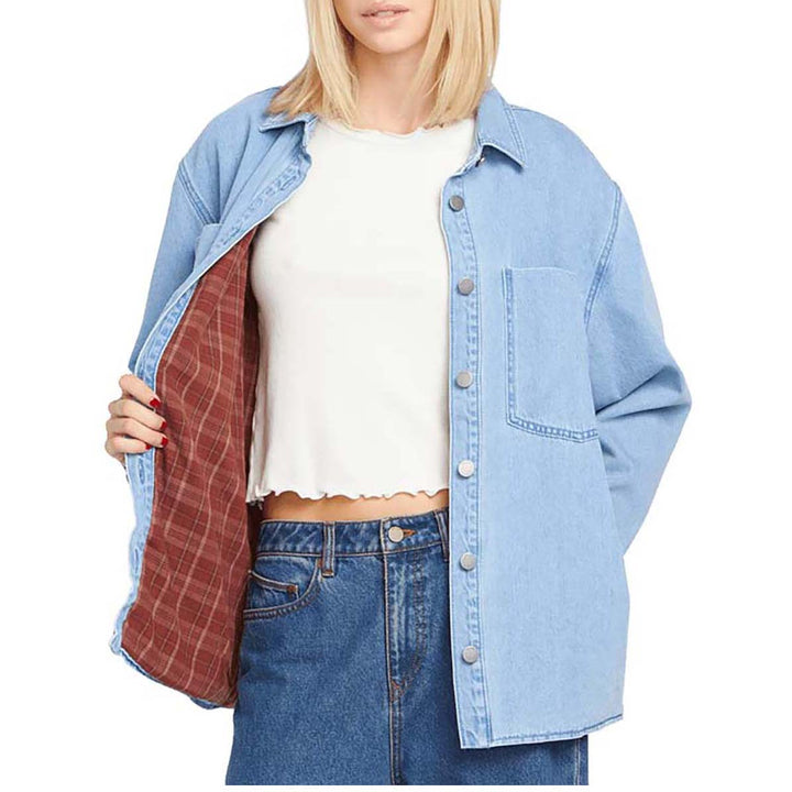 Volcom Chill Trap Shacket - Women's China Blue