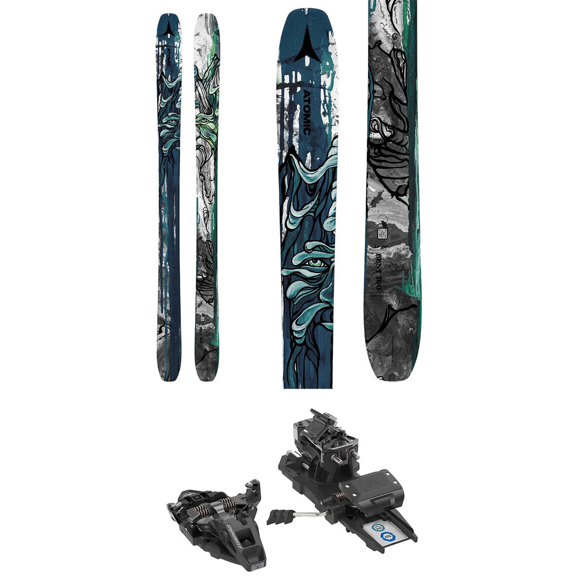 Atomic Bent 100 Skis + Dynafit ST Rotation 10 Alpine Touring Ski Bindings 2024