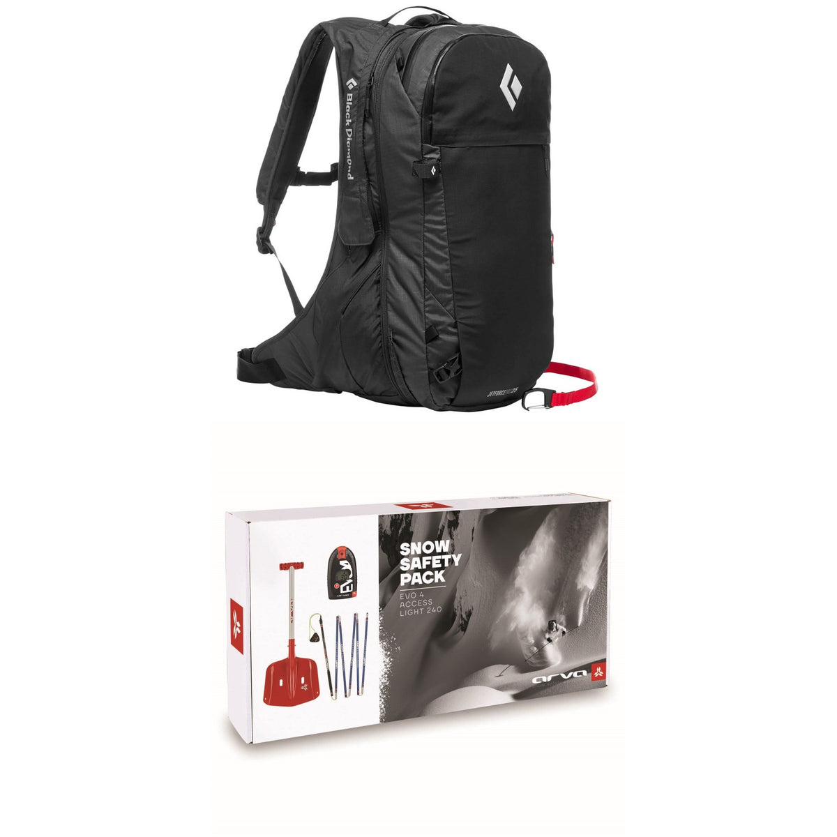 Black Diamond JetForce 25L Pro Airbag Pack + Arva Evo4 Safety Pack