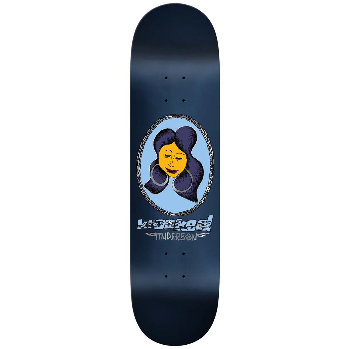 Krooked Manderson Chain Frame Navy 8.75 Skateboard Deck