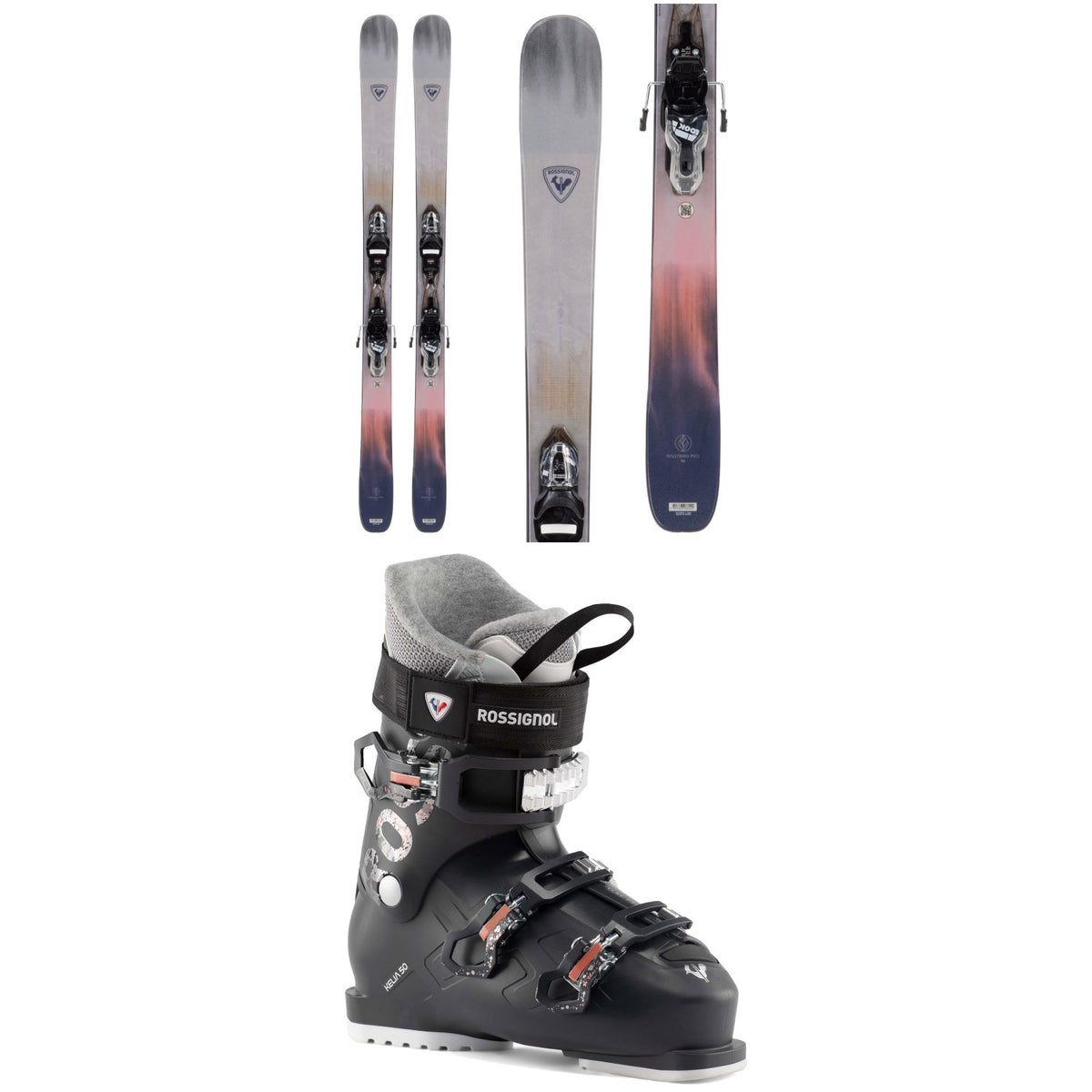 Rossignol Rallybird 90 Pro Skis + Xpress 10W GW Bindings + Kelia 50 Ski Boots - Women's