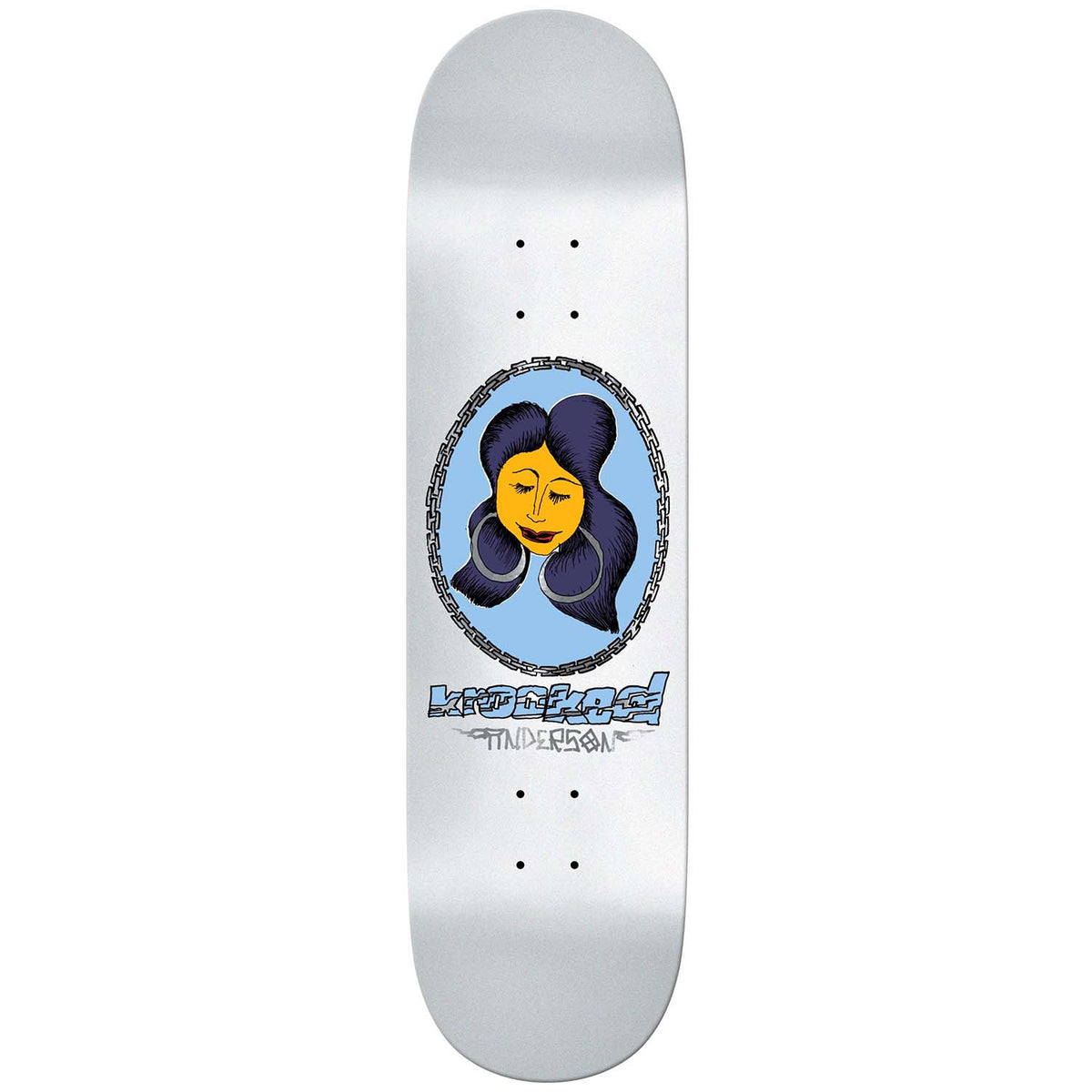 Krooked Manderson Chain Frame White 8.38 Skateboard Deck