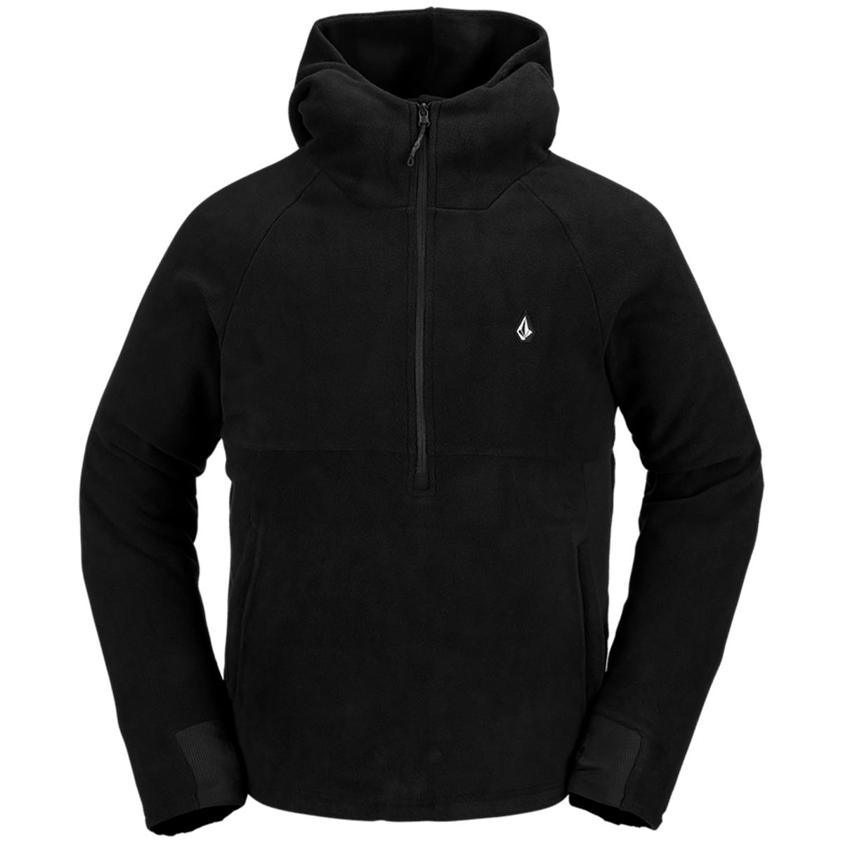 Volcom Polar Fleece Hooded 1/2 Zip Midlayer - Men's Black