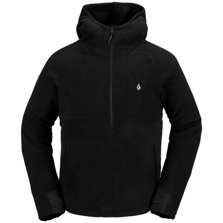 Volcom Polar Fleece Hooded 1/2 Zip Midlayer - Men's Black
